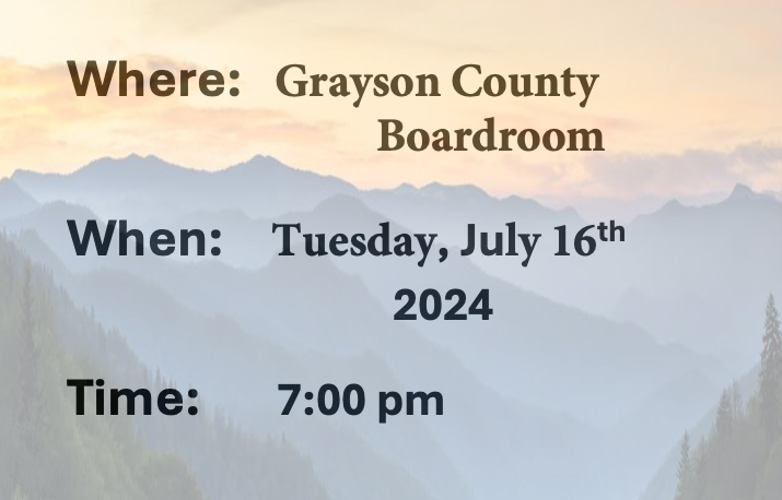 Grayson Co. Administrator Town Hall Meeting • Independence • 7/16/24 ...